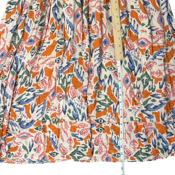 LOST + WANDER Orange Floral Cold Shoulder Textured Maxi Dress size S NEW Tags - Picture 6 of 16